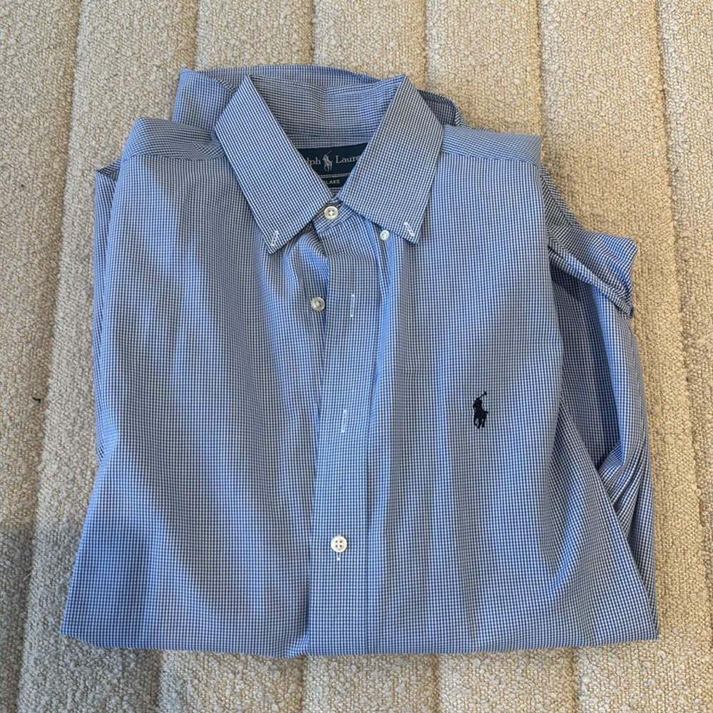 Polo Ralph Lauren Long Sleeve Blue Checkered Button Up.